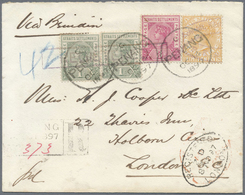 Br Malaiische Staaten - Penang: 1897, 8c. Orange With Chop Mark, 1c. Green (2), And 3c. Carmine-rose (t - Penang
