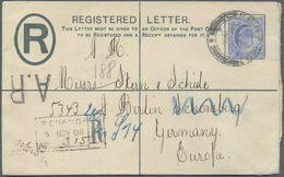 GA Malaiische Staaten - Penang: 1908, 10 C. Registered "A.R. Envelope To Germany With Two 8 C Added, On - Penang