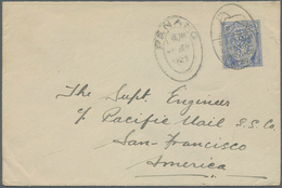 Br Malaiische Staaten - Penang: 1923, 12c. Bright Blue With Perfin, Single Franking On Cover Oblit. Wit - Penang