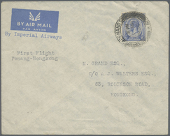 Br/ Malaiische Staaten - Penang: 1936, First Flight PENANG-HONGKONG Bearing 12 C. Georg V With Hongkong - Penang