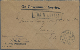 Br Malaiische Staaten - Penang: 1940, Service Letter Without Postage Sent From "F.M.S. Railway Departme - Penang