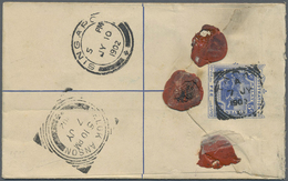 GA Malaiische Staaten - Perak: 1902, 3c. Grey/brown Uprating A Registered Stationery Envelope 5c. Blue - Perak