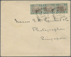 Br Malaiische Staaten - Perak: 1903, 1c. Grey/green, Horiz. Strip Of Three, 3c. Printed Matter/sample R - Perak