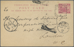 GA Malaiische Staaten - Perak: 1906, Stationery Card 3c. Carmine Commercially Used With Full Message Fr - Perak