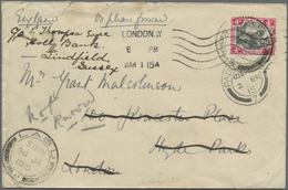 Br Malaiische Staaten - Perak: 1915, Letter Addressed To LONDON Franked With 4c Tiger Tied By LABU Date - Perak