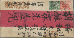 Br Malaiische Staaten - Perak: 1918, Red Band Cover With Chinese Inscription Franked With 1c And 3c. FM - Perak