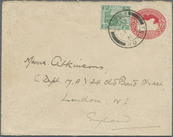 GA Malaiische Staaten - Perak: 1934, 4c. Orange And 6c. Red, Two Uprated Stationery Envelopes Used From - Perak