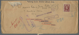 Br Malaiische Staaten - Perak: 1935, 1 1/2d Rated Returned Cover From GB To Perak With Three Diff 'Retu - Perak