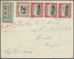 Br Nordborneo: 1935, 1c. Black/chocolate-brown And Vertical Strip Of Three 8c. Black/carmine On Imperia - Noord Borneo (...-1963)