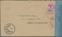 Br Singapur: 1948, BMA 10c. Purple On Cover 30JUL48 To Amman/Transjordan With Arrival Mark 15.9. On Rev - Singapore (...-1959)