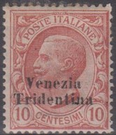 Trentino 1918 Regno 10 Cent. Con Sovrastampa 1v. MNH. - Trento