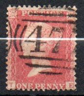 N° 14 - 1 P Victoria - Oblitéré - Planche N° 8 - Grande Bretagne - Used Stamps