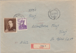 68701- NICOLAE GRIGORESCU, NAVY SAILOR, STAMPS ON REGISTERED COVER, 1957, ROMANIA - Brieven En Documenten