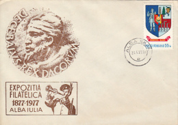 68717- ROMANIAN INDEPENDENCE CENTENARY, INDEPENDENCE WAR, KING DECEBAL, SPECIAL COVER, 1977, ROMANIA - Cartas & Documentos