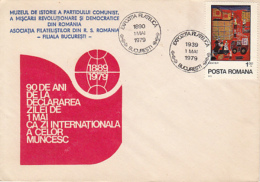 68718- INTERNATIONAL WORKERS' DAY, 1ST OF MAY, SPECIAL COVER, 1979, ROMANIA - Briefe U. Dokumente