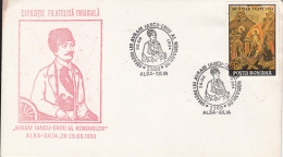 68732- AVRAM IANCU, 1848 REVOLUTION, SPECIAL COVER, 1994, ROMANIA - Brieven En Documenten