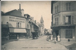 CPA 95 ERMONT Rue De L'église Boulangerie Grainerie Boucherie - Ermont-Eaubonne