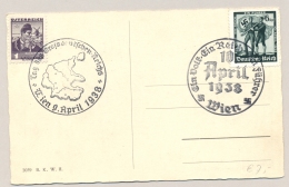 Österreich / Deutschland - 1938 - Mixed Franking Ö/D On Postcard Ein Volk, Ein Reich, Ein Führer / Wien - Covers & Documents