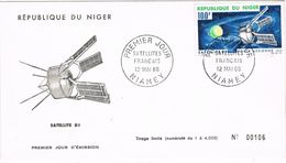 27203. Carta F.D.C. NIAMEY (Niger) 1966. Comunications Satellite - Africa