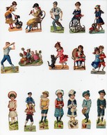 Chromo Découpis Gaufrée Enfants Jeux Quilles Croquet Vélo Grand Bi Bateau Voilier Cerceau Raquette Poupée Chat (17 Chrom - Enfants