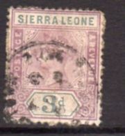 Sierra Leone QV 1896-7 3d Definitive, Wmk. Crown CA, Used, SG 46 (BA) - Sierra Leone (...-1960)