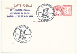 Entier Repiqué - 2,00 Philexjeunes - Congrès Régional Du G.P.C.O - Poitiers 1985 - Postales  Transplantadas (antes 1995)