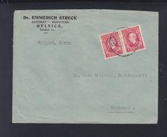 Slovakia Cover Gelnica To Karlsbad - Lettres & Documents