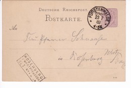 Deutsches Reich Ganzsache P12 / 01 A (5 83) 23.7.1883 Fürstenwalde/Spree  Rosenberg Kastenstempel - Entiers Postaux