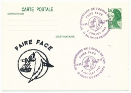 Entier Repiqué - 1,70 Liberté - 50eme Anniversaire De L'Ecole De L'Air - SALON DE PROVENCE - 1985 - Postales  Transplantadas (antes 1995)