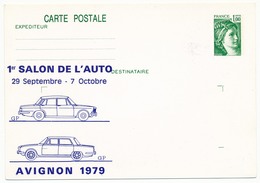 Entier Repiqué - 1,00 Sabine - 1er Salon De L'Auto - AVIGNON 1979 (neuve) - AK Mit Aufdruck (vor 1995)