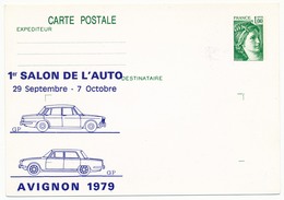 Entier Repiqué - 1,00 Sabine - 1er Salon De L'Auto - AVIGNON 1979 (neuve) - Postales  Transplantadas (antes 1995)