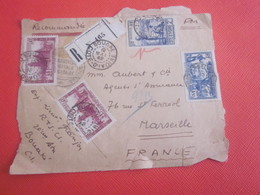 1942 WW2 Bouaké Côte-d'Ivoire(1892-1944)Militaria Ex-colonie Protectorat Devant De Lettre Recommandé Lieute.RTS 2é Bllon - Covers & Documents