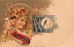 Illustrateur Allemand . Femme Et Angelot      (voir Scan) - 1900-1949