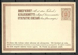 FINLAND Finnland 1875 Stationery Card Ganzsache Unused/unbenutzt - Interi Postali