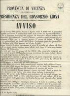 3 Centesimi Ankündigungs-Stempelmarke Lombardei-Venetien Auf Dokument Aus 1856 - RAR - RAR - Lombardo-Venetien