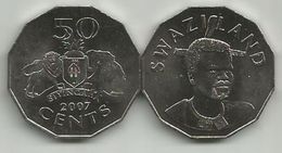 Swaziland 50 Cents 2007. KM#52 High Grade - Swaziland