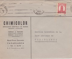 FRANCE MAROC MOROCCO PROTECTORATE - COVER - DROGUERIE CENTRALE DU MAROC   - CASABLANCA - Lettres & Documents