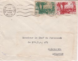 FRANCE MAROC MOROCCO PROTECTORATE - COVER - AVIATION   - CASABLANCA - Covers & Documents