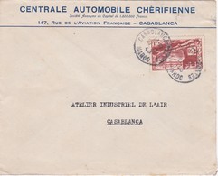 FRANCE MAROC MOROCCO PROTECTORATE - COVER - CENTRALE AUTOMOBILE CHÉRIFIENNE  - CASABLANCA - Lettres & Documents