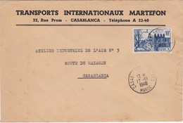 FRANCE MAROC MOROCCO PROTECTORATE - COVER  - TRANSPORTS INTERNATIONAUX - CASABLANCA - Covers & Documents