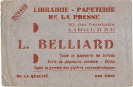 ---- BUVARD ---  Papeterie - LIBRAIRIE BELLIARD  à LIBOURNE - Papeterie