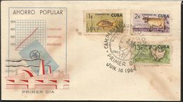 J) 1962 CUBA-CARIBE, FISH, COW, HENS, LIVESTOCK, AGRICULTURE AND FISHING, MULTIPLE STAMPS, POPULAR SAVINGS CAMPAIGN - Cartas & Documentos