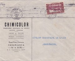 FRANCE MAROC MOROCCO PROTECTORATE - COVER  - DROGUERIE CENTRALE DU MAROC  - CASABLANCA - Lettres & Documents