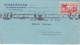 FRANCE MAROC MOROCCO PROTECTORATE - COVER  - ATELIER INDUSTRIEL DE L'AIR   - CASABLANCA - Covers & Documents