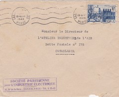FRANCE MAROC MOROCCO PROTECTORATE - COVER - SICIETÉ PARISIENNE L'INDUSTRIE ÉLECTRIQUE    - CASABLANCA - Covers & Documents