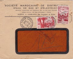 FRANCE MAROC MOROCCO PROTECTORATE - COVER- EAU, GAZ ET ÉLECTRICITÉ   - CASABLANCA - Covers & Documents