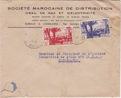 FRANCE MAROC MOROCCO PROTECTORATE - COVER- EAU, GAZ ET ÉLECTRICITÉ   - CASABLANCA - Covers & Documents