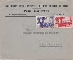 FRANCE MAROC MOROCCO PROTECTORATE - COVER -  CASABLANCA - Lettres & Documents