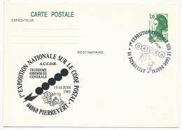 Entier Repiqué - 1,70 Liberté - 1ere Exposition Nationale Sur Le Code Postal - 04 PIERREVERT - 1985 - AK Mit Aufdruck (vor 1995)