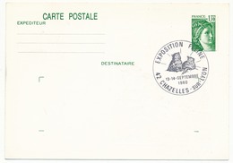 Entier Repiqué - 1,10 Sabine - Exposition Féline - 42 CHAZELLES SUR LYON - 1980 Impression R Verso - Overprinter Postcards (before 1995)
